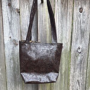 Elegant Brown Embossed Tote Bag